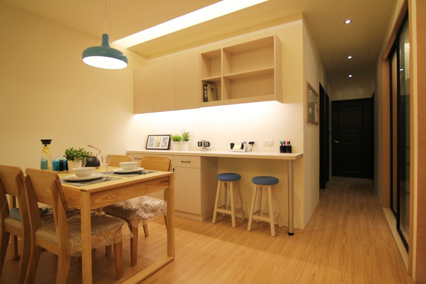 室內裝潢圖片，餐廳 日式清新甜蜜新居