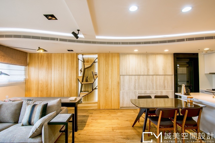 室內裝潢圖片，客廳 周公館-工業北歐風格飯店式住宅